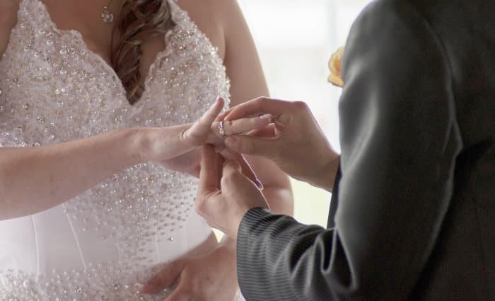 Bride and Groom at Wedding